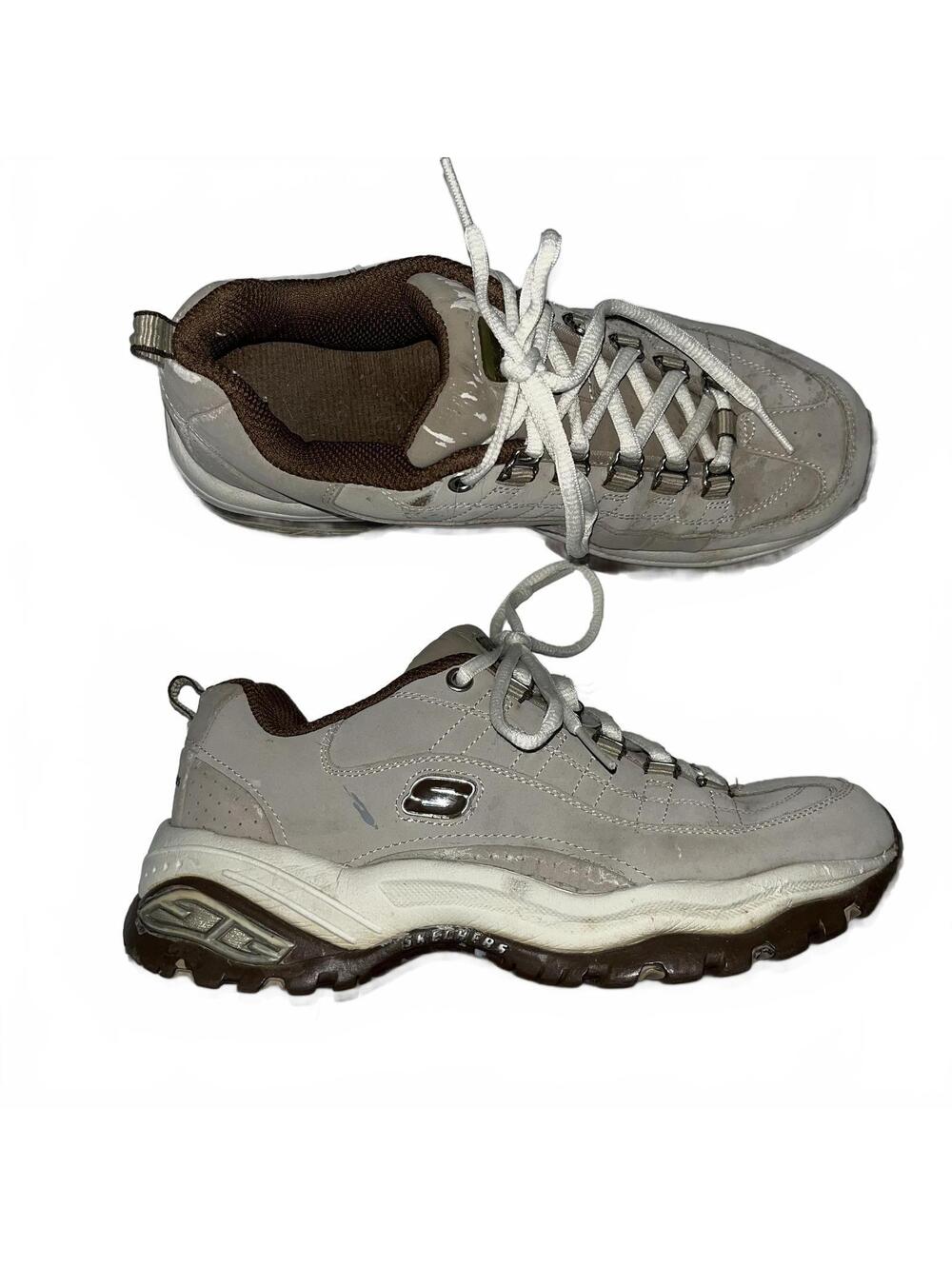 Vintage Skechers Beige Cream & Brown Chunky Trail Sneakers Women’s Size 6 Y2K